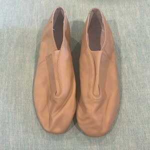 Bloch Womens Neoprene Insert Leather Jazz Shoes Size 8 Tan